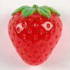 Glitter Strawberry Squishy — Gold Flake Maltose Berry Toy