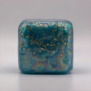 Aurora Ice Cube Squishy — Iridescent Slow Rising Square