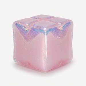 Aurora Jelly Cube Squishy — Pink Iridescent Slow Rising Cube