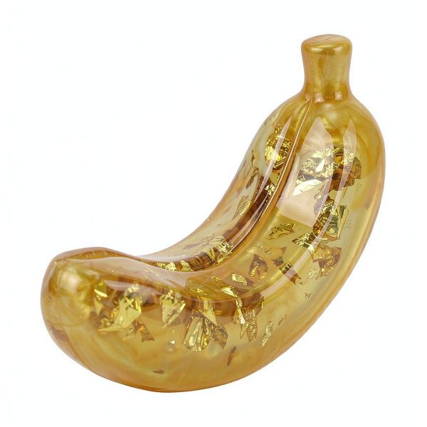 Glitter Banana Squishy — Gold Flake Maltose Banana Toy