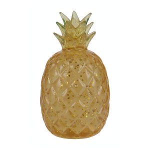 Glitter Pineapple Squishy — Gold Flake Maltose Stress Toy