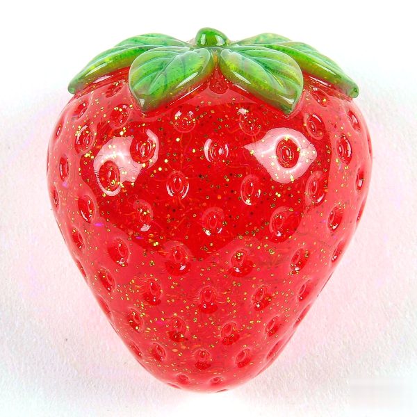 Glitter Strawberry Squishy — Gold Flake Maltose Berry Toy
